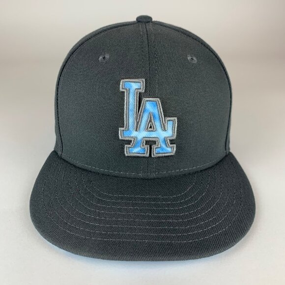 Los Angeles Dodgers MLB Gray New Era 59Fifty Fitted Hat Mens 7 3/8 - Picture 2 of 6